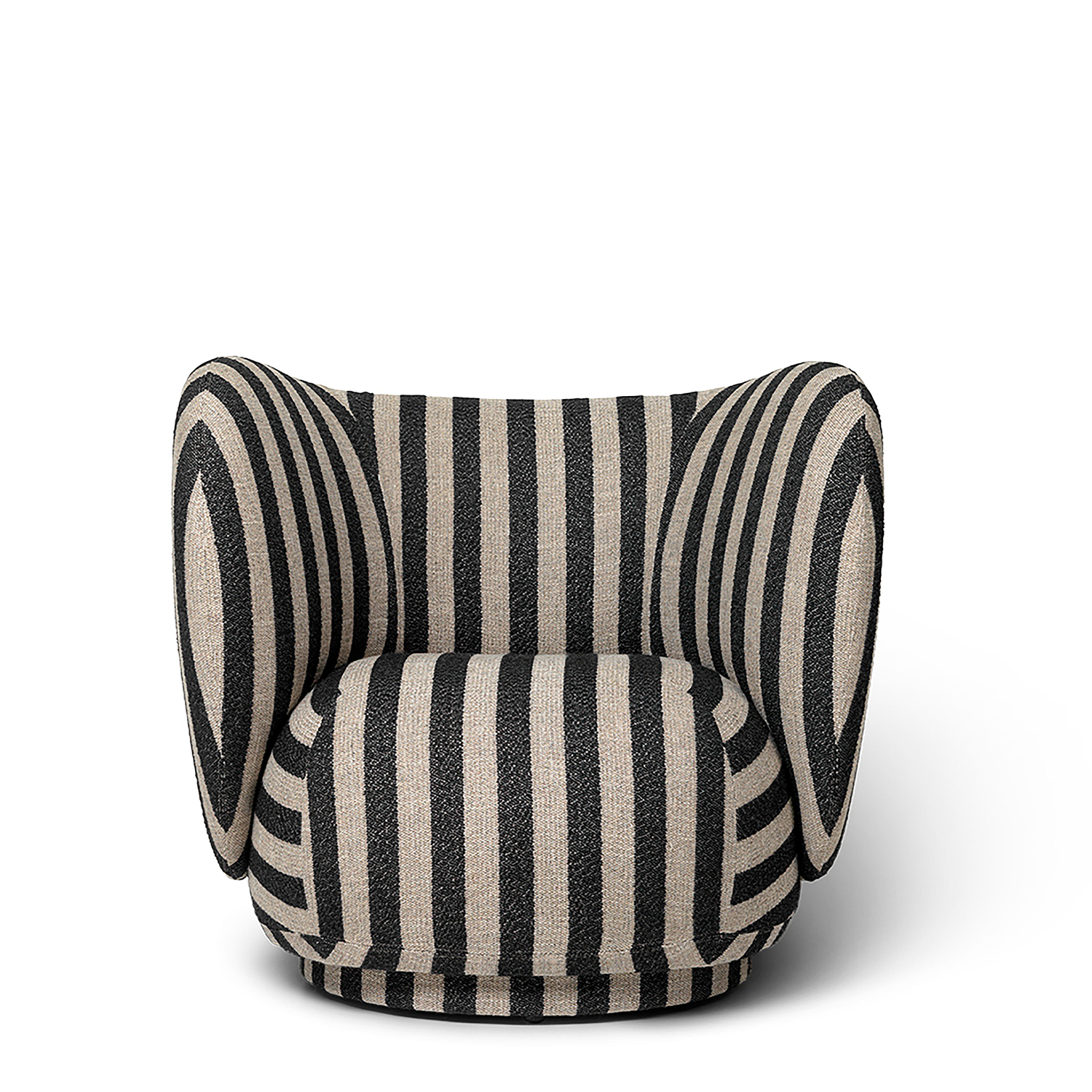 Rico Lounge Chair - Swivel - Louisiana - Sand/Black